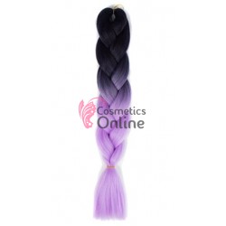 Coada de par afro impletita de  60 cm Premium 230 - Brunet-Lila B49